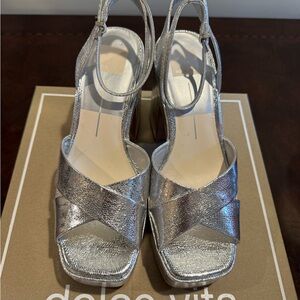 Dolce Vita Silver Crackled Sandals